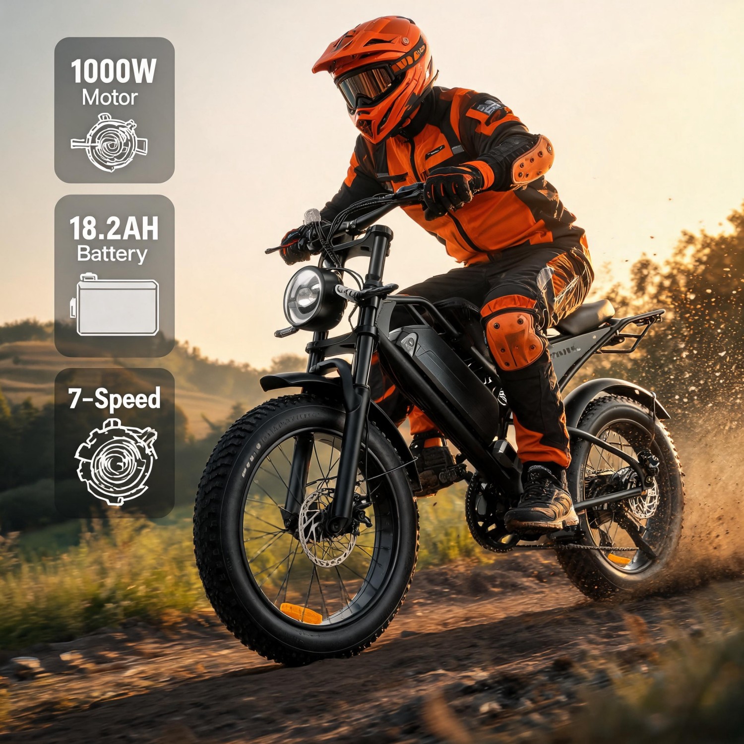 Outdoor Adventure Usa - Bicicletta elettrica da avventura fuoristrada con